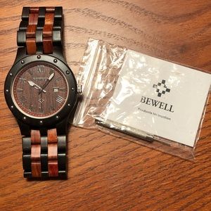 Bewell Mens Wooden watch NWOT